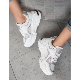 Seastar Modne Sneakersy Z Brokatem białe wielokolorowe 1