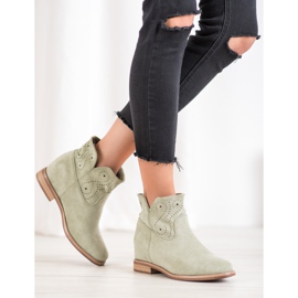 Seastar Botki Z Ażurowym Wzorem zielone 2