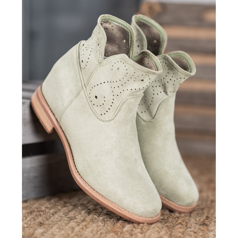 Seastar Botki Z Ażurowym Wzorem zielone 1