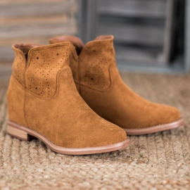 Seastar Botki Z Ażurowym Wzorem brązowe 1