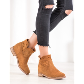 Seastar Botki Z Ażurowym Wzorem brązowe 2