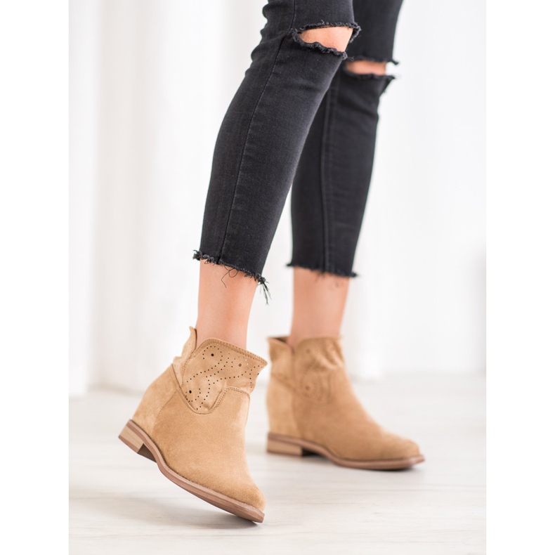 Seastar Botki Z Ażurowym Wzorem brązowe 2