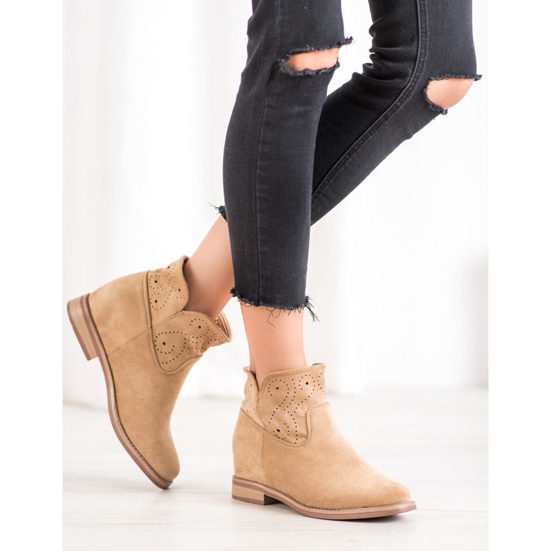 Seastar Botki Z Ażurowym Wzorem brązowe 1