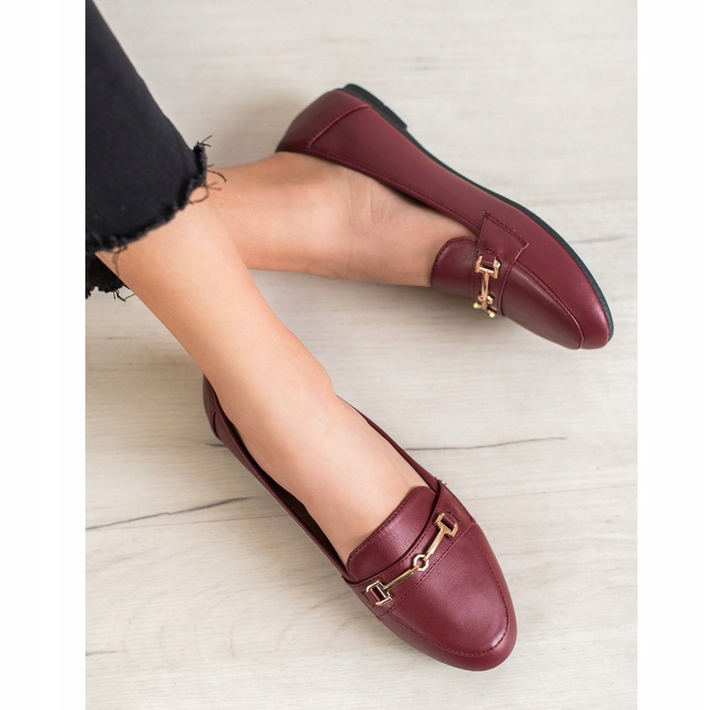 Clowse Stylowe Obuwie Z Eko Skóry czerwone 1