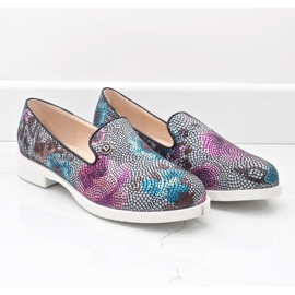 Klasyczne czarne jazzówki w kwiatki ZQ630-1 wielokolorowe 2