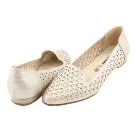 M.Daszyński Lordsy balerinki złote Daszyński SA151 brązowe szare 4