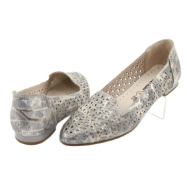 M.Daszyński Lordsy balerinki lawendowo/złote Daszyński SA151 różowe szare 4