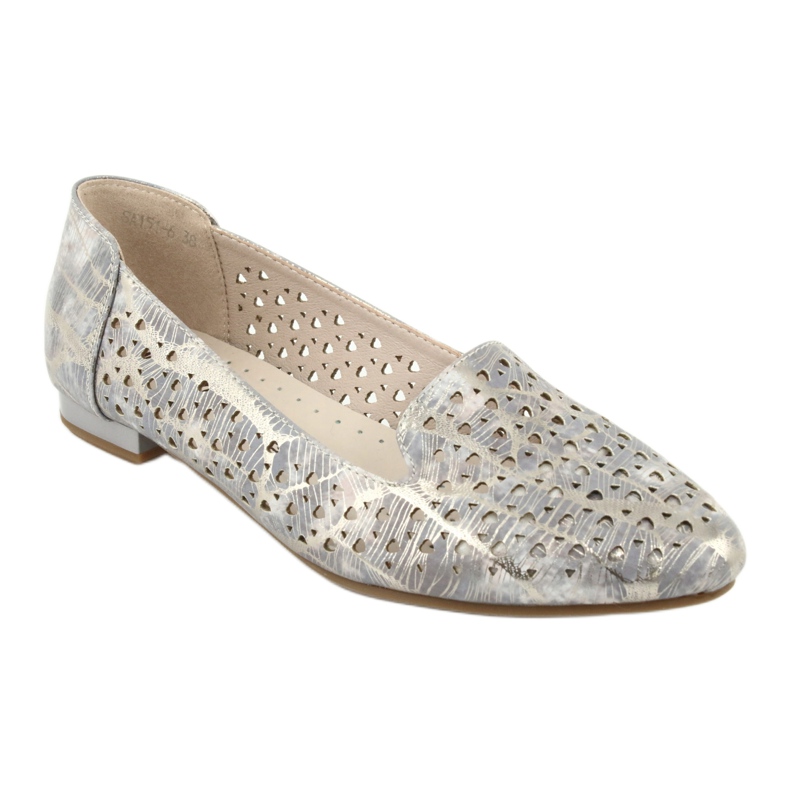 M.Daszyński Lordsy balerinki lawendowo/złote Daszyński SA151 różowe szare 1