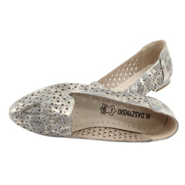 M.Daszyński Lordsy balerinki lawendowo/złote Daszyński SA151 różowe szare 5