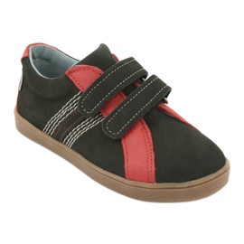 Buty chłopięce na rzepy Mazurek 1235 czarne czerwone 1