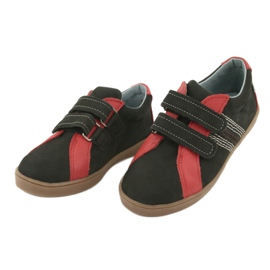 Buty chłopięce na rzepy Mazurek 1235 czarne czerwone 3