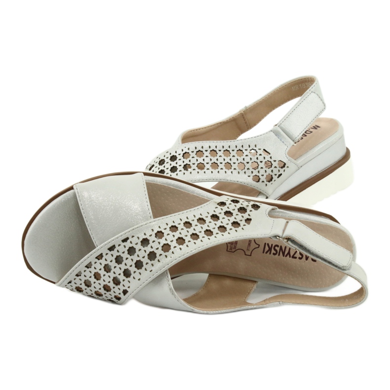 M.Daszyński Sandały srebrne na koturnie Daszyński 1838 szare 5