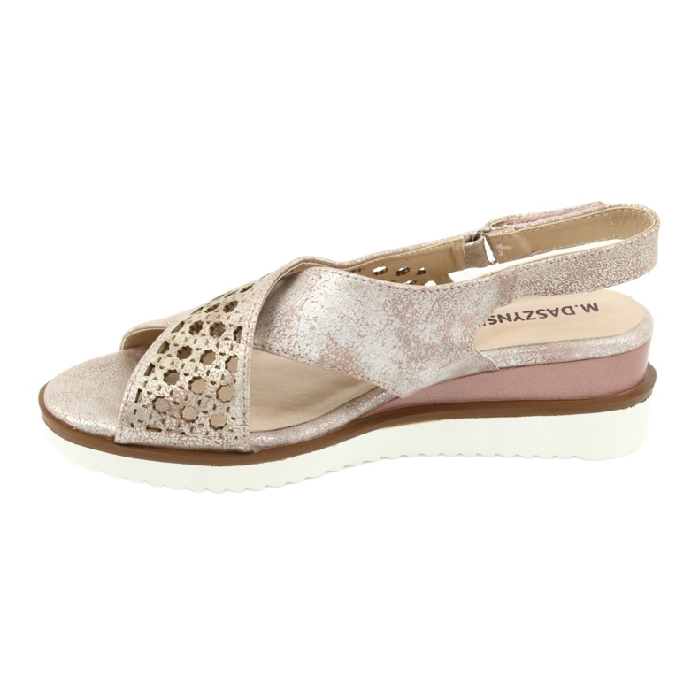 M.Daszyński Sandały metaliczny róż Daszyński 1838 różowe szare 2