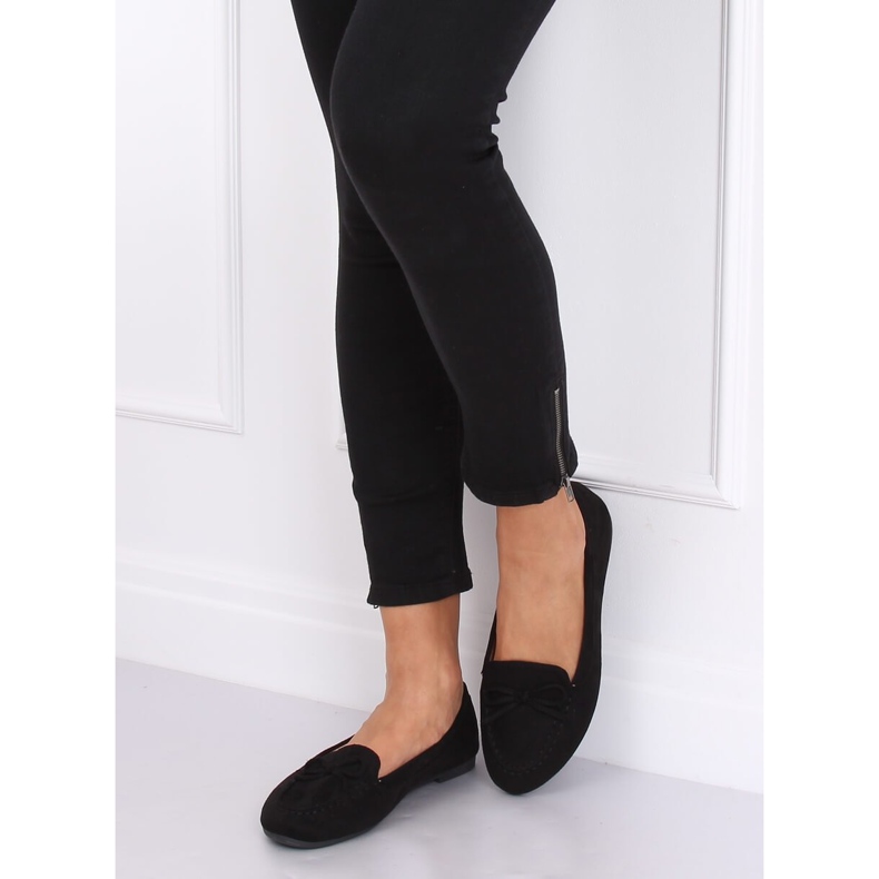 Mokasyny damskie czarne 9F127 Black 1