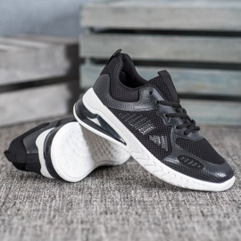 Ideal Shoes Wiązane Buty Z Siateczką czarne żółte 2