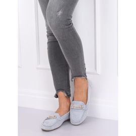 Mokasyny zamszowe niebieskie 77-192 Blue 1