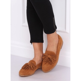 Mokasyny damskie z frędzlami camel T357P Camel brązowe 1