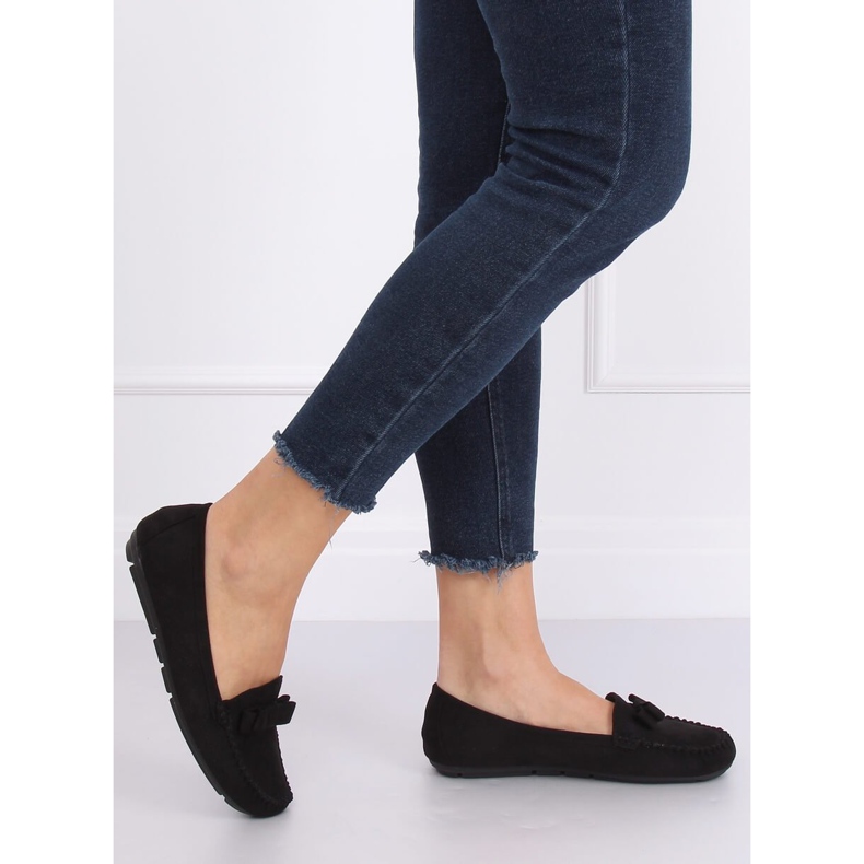 Mokasyny zamszowe czarne 9F150 Black 1