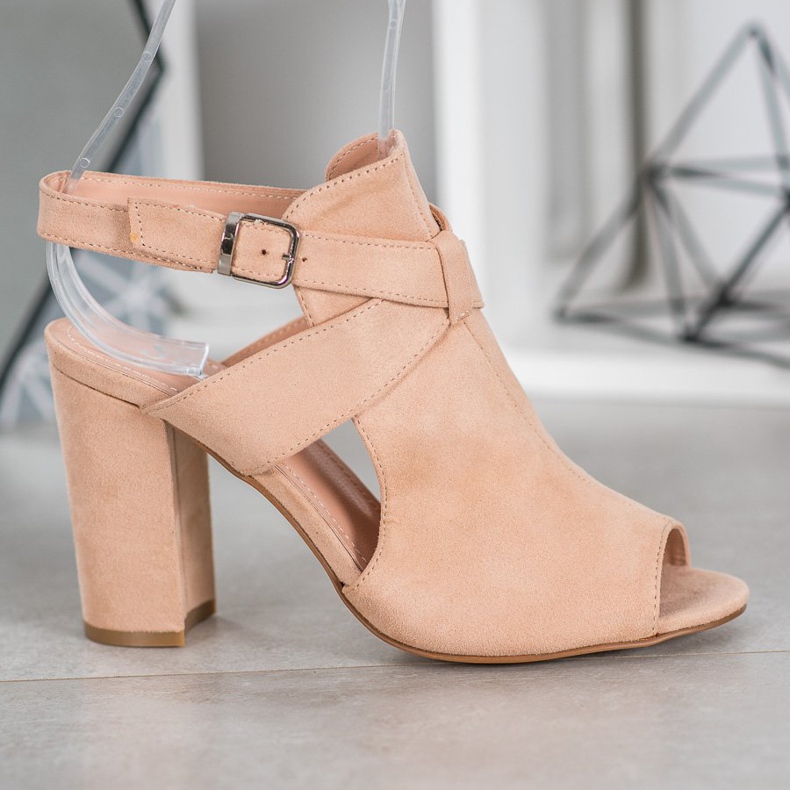 Seastar Stylowe Sandałki Na Słupku brązowe 2