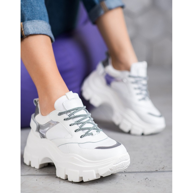 Weide Białe Sneakersy Na Platformie 2