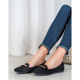 SHELOVET Czarne Baleriny Z Ozdobą 2