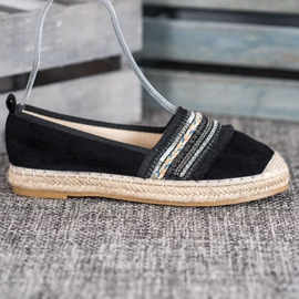 RTX WALK Wygodne Espadryle Z Ozdobami czarne 1