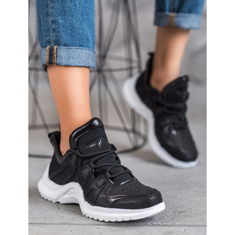 RTX WALK Czarne Sneakersy Z Brokatem 1