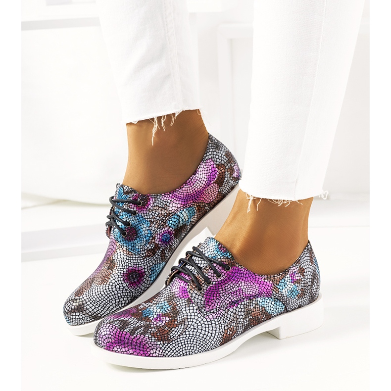 Klasyczne czarne jazzówki w kwiatki ZG629-1 1