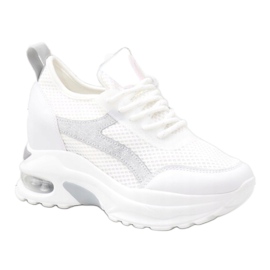 Białe sneakersy sportowe z systemem AB5722 szare 1