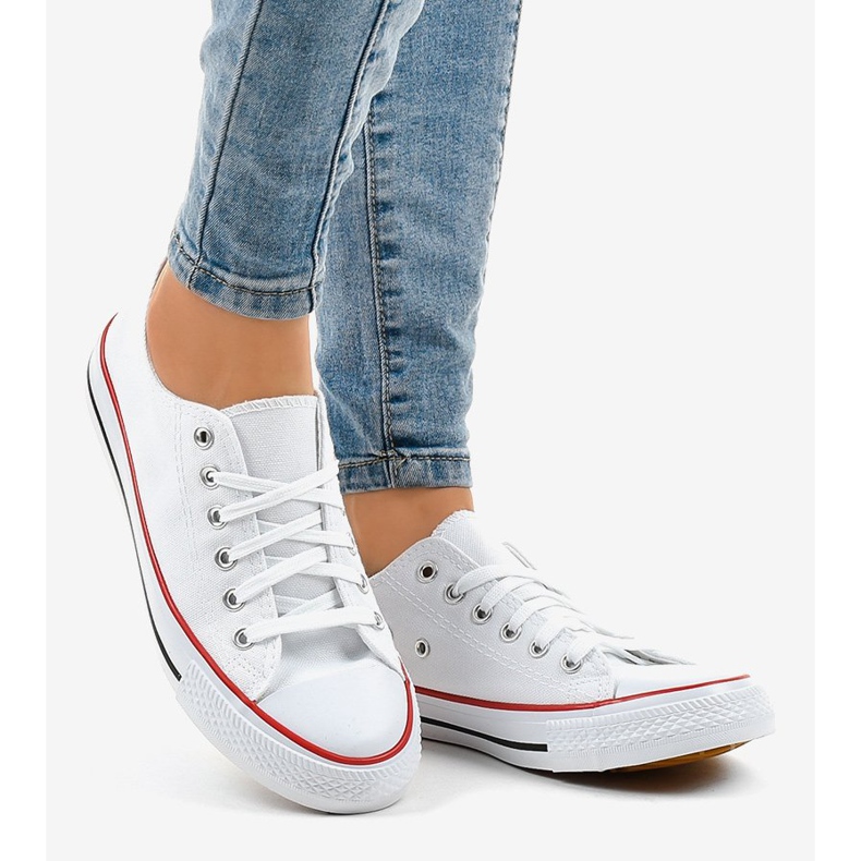 Białe klasyczne trampki damskie ZC-2 2