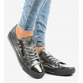 Szare trampki błyszczące TL-64 2