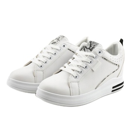 Białe sneakersy trampki na koturnie SC12 2