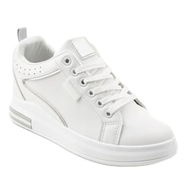 Białe sneakersy trampki na koturnie SC12 1