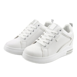Białe sneakersy trampki na koturnie SC12 2