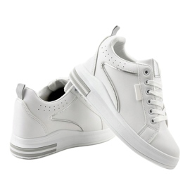 Białe sneakersy trampki na koturnie SC12 3
