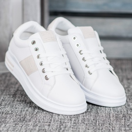 Weide Buty Sportowe Z Beżowymi Wstawkami białe 1