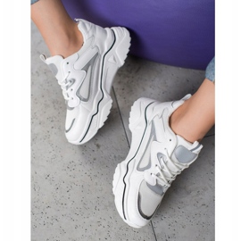 Weide Modne Sneakersy Z Siateczką białe 1