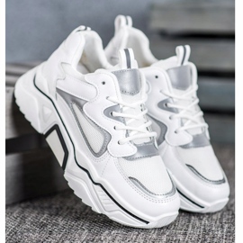 Weide Modne Sneakersy Z Siateczką białe 2