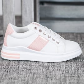 Weide Buty Sportowe Z Różowymi Wstawkami białe różowe 5