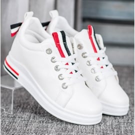 Weide Sneakersy Z Ukrytą Koturną białe czarne czerwone 2