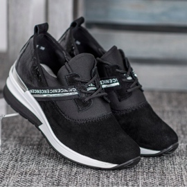 Filippo Skórzane Sneakersy Nice czarne 1