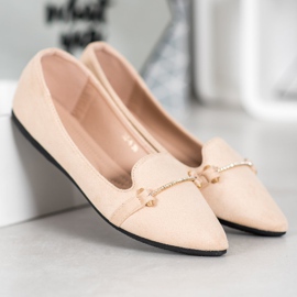 SHELOVET Baleriny W Szpic brązowe 1