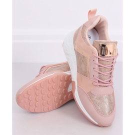 Sneakersy na koturnie różowe YL-33 Champagne 2
