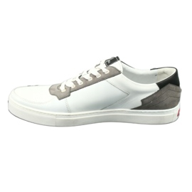 Skórzane buty sportowe Badura 3361 białe czarne szare 5