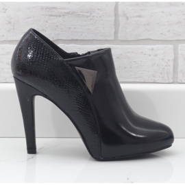Czarne botki na szpilce LEI-46 1