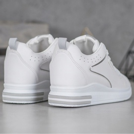 SHELOVET Białe Obuwie Z Ukrytą Koturną 1