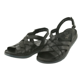 Sandały skórzane komfort Caprice 28152 czarne 3