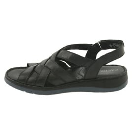 Sandały skórzane komfort Caprice 28152 czarne 2