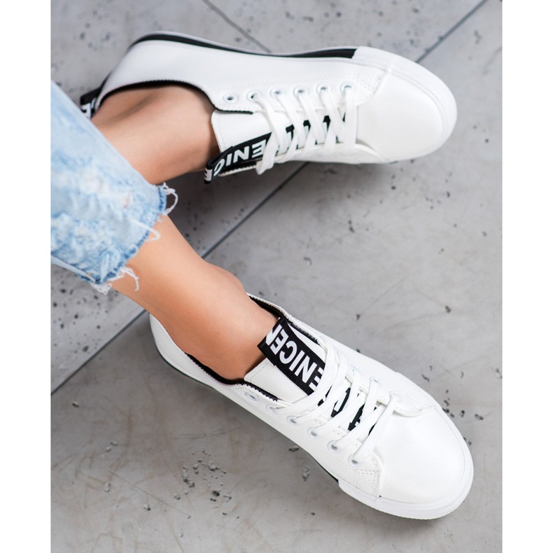 SHELOVET Trampki Z Eko Skóry Nice białe 2