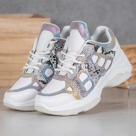 Bona Sneakersy Z Kolorowymi Wstawkami białe wielokolorowe 1